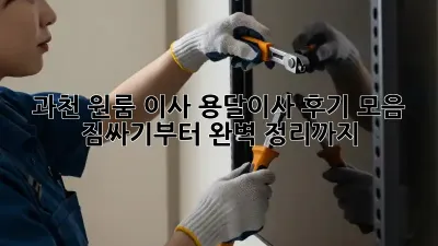 과천 원룸 이사, 용달이사 후기 모음: 짐싸기부터 완벽 정리까지!